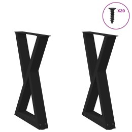 VidaXL Nogi do stołu jadalnego 2 szt. Czarne 60x(72-73,3) cm Stal