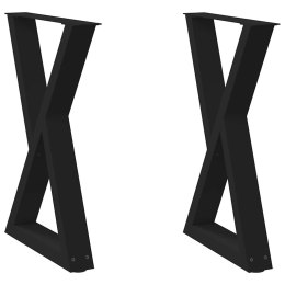 VidaXL Nogi do stołu jadalnego 2 szt. Czarne 60x(72-73,3) cm Stal