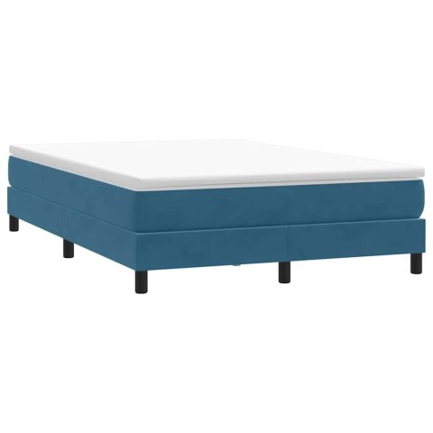 VidaXL Łóżko typu Box Spring bez materaca Ciemnoniebieskie 140x210 cm