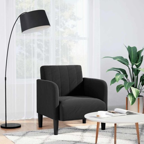 VidaXL Sofa Fotel z Podłokietnikami Czarny 54 cm Aksamit