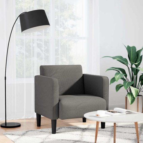 VidaXL Sofa Fotel z Podłokietnikami Jasnoszary 54 cm Tkanina Kordowa