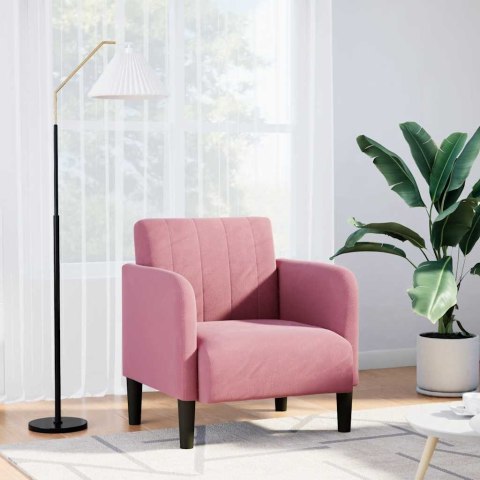 VidaXL Sofa Fotel z Podłokietnikami Różowy 54 cm Aksamit