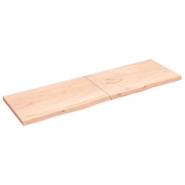 VidaXL Półka, 200x60x(2-4) cm, surowe lite drewno dębowe