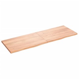 VidaXL Półka, brązowa, 180x60x(2-4) cm, lakierowane lite drewno dębowe