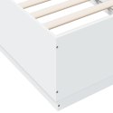 VidaXL Rama łóżka z LED, biała, 90x190 cm, materiał drewnopochodny