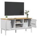 VidaXL Szafka RTV FLORO, biała, 114x43x55 cm, lite drewno sosnowe