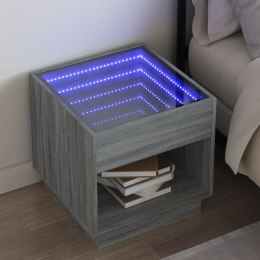 VidaXL Stolik kawowy z LED Infinity, szary dąb sonoma, 50x50x50 cm