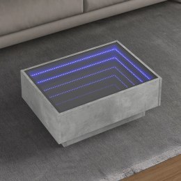 VidaXL Stolik kawowy z LED, szarość betonu, 70x50x30 cm