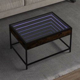 VidaXL Stolik kawowy z LED Infinity, przydymiony dąb, 70x50x41 cm