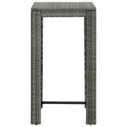 VidaXL Ogrodowy stolik barowy, szary, 60,5x60,5x110,5 cm, polirattan