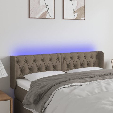 VidaXL Zagłówek do łóżka z LED, taupe, 163x16x78/88 cm, tkanina