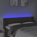 VidaXL Zagłówek do łóżka z LED, taupe, 163x16x78/88 cm, tkanina