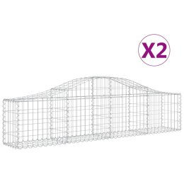 VidaXL Kosze gabionowe, 2 szt, 200x30x40/60 cm, galwanizowane żelazo