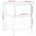 VidaXL Szafka nocna, dąb sonoma, 34x35,5x45cm, materiał drewnopochodny