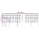 VidaXL Ogrodzenie z siatki, z kotwami, antracytowe, 1x25 m