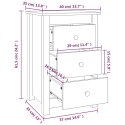 VidaXL Szafka nocna, czarny, 40x35x61,5 cm, lite drewno sosnowe