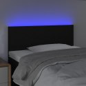 VidaXL Zagłówek do łóżka z LED, czarny, 80x5x78/88 cm, tkanina