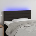 VidaXL Zagłówek do łóżka z LED, czarny, 90x5x78/88 cm, tkanina