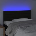 VidaXL Zagłówek do łóżka z LED, czarny, 90x5x78/88 cm, tkanina