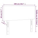 VidaXL Zagłówek do łóżka z LED, jasnoszary, 100x5x78/88 cm, aksamit