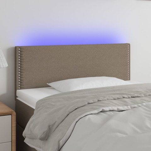 VidaXL Zagłówek do łóżka z LED, taupe, 100x5x78/88 cm, tkanina