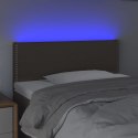 VidaXL Zagłówek do łóżka z LED, taupe, 100x5x78/88 cm, tkanina