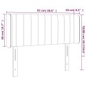 VidaXL Zagłówek do łóżka z LED, ciemnoszary, 93x16x78/88 cm, aksamit