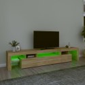 VidaXL Szafka pod TV z oświetleniem LED, dąb sonoma 215x36,5x40 cm