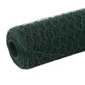 VidaXL Ogrodzenie z siatki, stal i PVC, 25x1,2 m, zielone