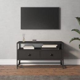 VidaXL Szafka pod TV, czarna, 80x35x45 cm, materiał drewnopochodny