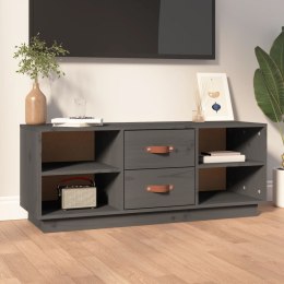 VidaXL Szafka pod TV, szara, 100x34x40 cm, lite drewno sosnowe