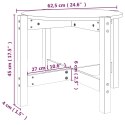 VidaXL Stolik kawowy, biały, Ø 62,5x45 cm, lite drewno sosnowe