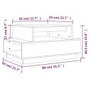 VidaXL Stolik kawowy, szary, 80x55x40,5 cm, lite drewno sosnowe