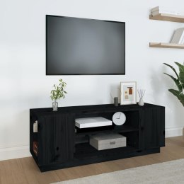 VidaXL Szafka pod TV, czarna, 110x35x40,5 cm, lite drewno sosnowe