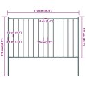 VidaXL Panel ogrodzeniowy ze słupkami, kryta proszkowo stal, 1,7x1,25m