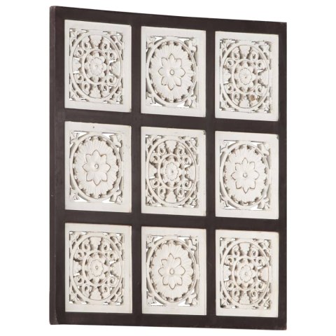 VidaXL Ręcznie rzeźbiony panel ścienny, MDF, 60x60x1,5 cm, brąz i biel