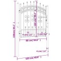 VidaXL Furtka z grotami, czarna, 103x150 cm, malowana proszkowo stal