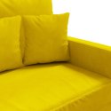 VidaXL Sofa 2-osobowa, żółta, 140 cm, tapicerowana aksamitem