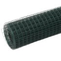 VidaXL Ogrodzenie z siatki, stal i PVC, 10x1,5 m, zielone