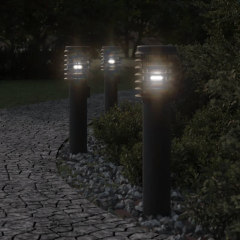 VidaXL Lampa ogrodowa na słupku, czarna, 60 cm, stal nierdzewna