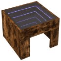 VidaXL Stolik nocny z LED Infinity, przydymiony dąb, 40x40x30 cm