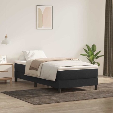 VidaXL Łóżko Box Spring bez materaca Czarne 80x220 cm Aksamit