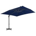 VidaXL Parasol wiszący z aluminiowym słupkiem, 3x3 m, niebieski