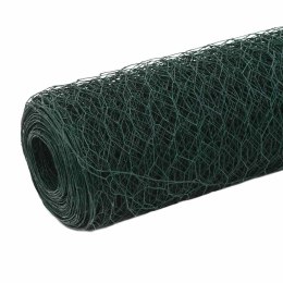 VidaXL Ogrodzenie z siatki, stal i PVC, 25x1,5 m, zielone