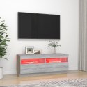 VidaXL Szafka pod TV z oświetleniem LED szary dąb sonoma, 100x35x40 cm