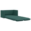 VidaXL Sofa podłogowa 2-w-1, ciemnozielona, 112x174x55 cm, tkanina