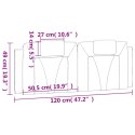 VidaXL Poduszka na wezgłowie, biało-czarna, 120 cm, sztuczna skóra