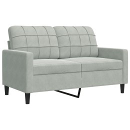 VidaXL Sofa 2-osobowa, jasnoszara, 120 cm, tapicerowana aksamitem