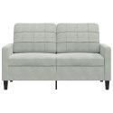 VidaXL Sofa 2-osobowa, jasnoszara, 120 cm, tapicerowana aksamitem