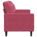 VidaXL Sofa 2-osobowa, winna czerwień, 140 cm, tapicerowana aksamitem